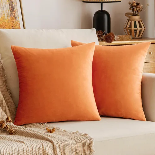 Vista 13 de EMEMA - Paquete de 2 fundas de almohada de terciopelo decorativas, fundas de cojín cuadradas suaves y sólidas para sofá, dormitorio, silla, Verde