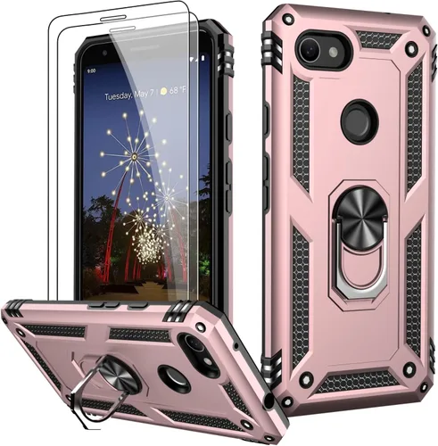 Vista 75 de LUMARKE para Google Pixel 3A XL - Funda con protector de pantalla, funda protectora grado militar probada contra caídas de 16 pies con soporte