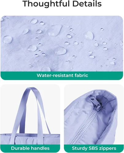 Vista 32 de BAGSMART Bolsa de mano para mujer con cremallera, bolsa de gimnasio con compartimentos, bolsa de trabajo para enfermera, baile, bolsa de yoga