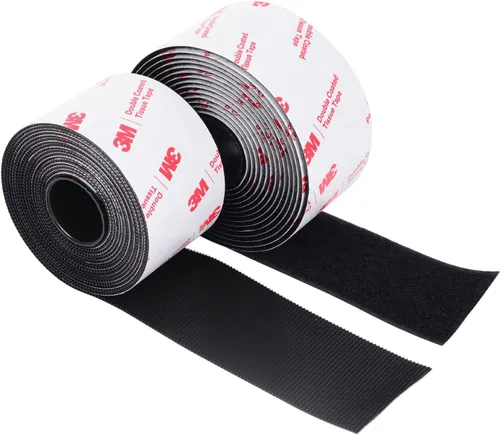 Vista 12 de Cinta de gancho y bucle (1 pulgada × 4 pulgadas), tira adhesiva de alta resistencia, cinta autoadhesiva entrelazada, tiras de montaje adhesivas