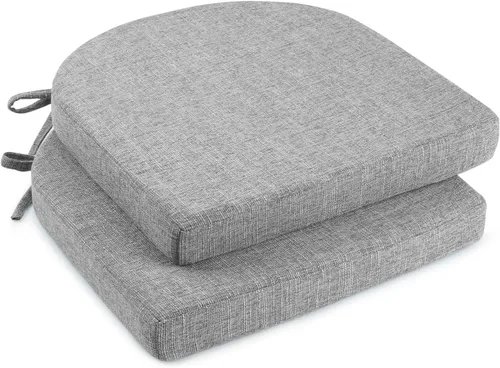 Vista 11 de downluxe Cojines para sillas de interior para sillas de comedor, almohadillas de espuma texturizada suaves y cómodas para sillas de cocina con lazos