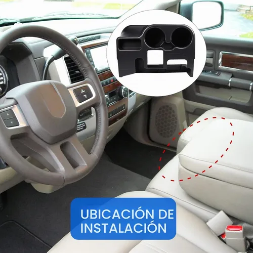 Vista 5 de DICMIC Apoyabrazos de consola central con portavasos adicional para Dodge Ram 1500 2500 3500, 2003-2012