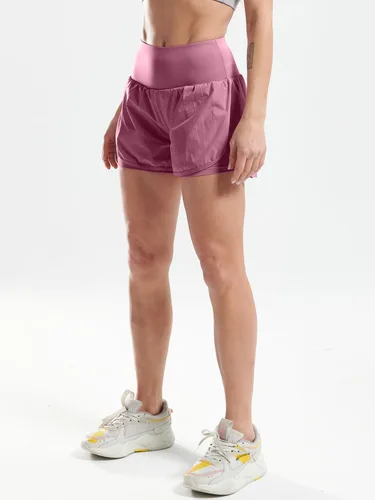 Vista 4 de Cadmus - Pantalones cortos de entrenamiento para mujer 2 en 1, para gimnasio, atlético. Pantalones cortos de entrenamiento con bolsillos