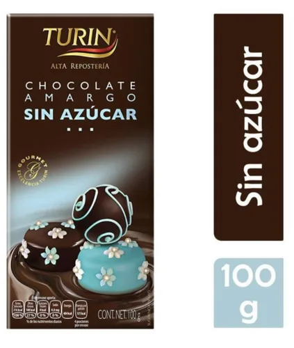 Vista 2 de Turin Chocolate amargo sin azúcar - Amargo Sin Azúcar Alta Repostería