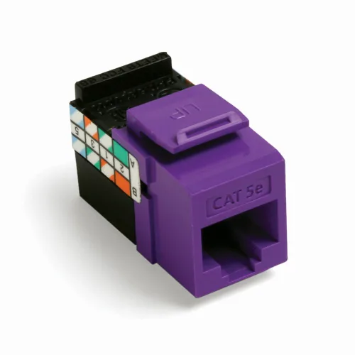 Vista 27 de Leviton Adaptador QuickPort de 8 cables Cat 5e, enchufe Jack, paquete de 10, 5G108-AW5, blanco