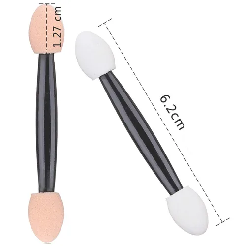 Vista 2 de Akstore Aplicador de esponja desechable de doble cara para sombra de ojos, brochas de maquillaje (30PCS-negro)