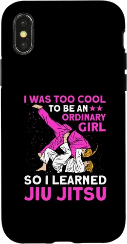 Vista 4 de Funda de Jiu Jitsu brasileño para iPhone 15 demasiado genial para ser una chica ordinaria