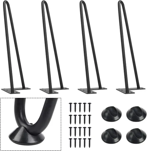 Vista 30 de SMARTSTANDARD Patas de muebles de horquilla de alta resistencia de 4 pulgadas, proyectos de bricolaje de metal para el hogar para soporte de TV