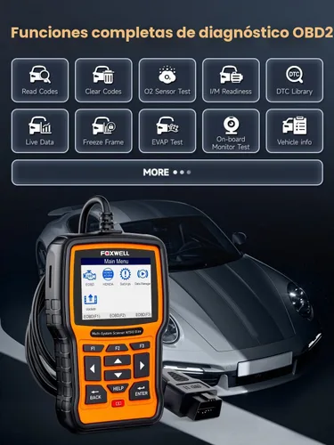 Vista 6 de FOXWELL NT510 Elite OBD2 escáner apto para herramienta de diagnóstico Porsche, lector de códigos de control bidireccional de sistema completo
