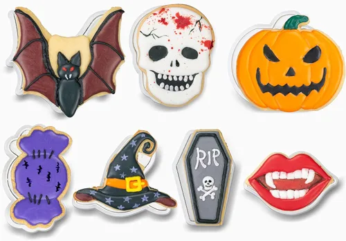 Vista 9 de Cortadores de galletas de otoño de Acción de Gracias, formas de bellotas y hojas con sellos de émbolo, accesorios de horneado de ácido poliláctico