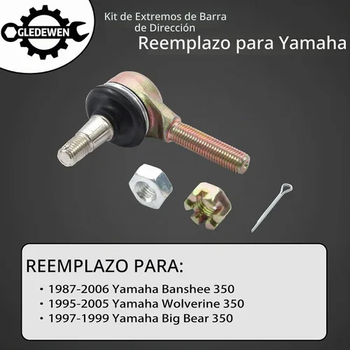 Vista 2 de Kit de extremo de barra de acoplamiento, compatible con Yamaha Banshee 350 1987-2006, Yamaha Wolverine 350 95-05, Big Bear 350 97-99, juego