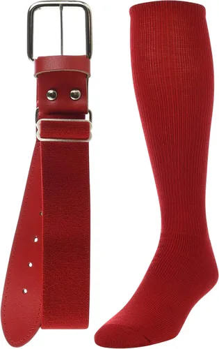 Vista 5 de TCK Combo de calcetines y cinturón de béisbol o sóftbol, tallas para jóvenes y adultos para niños y niñas, hombres y mujeres