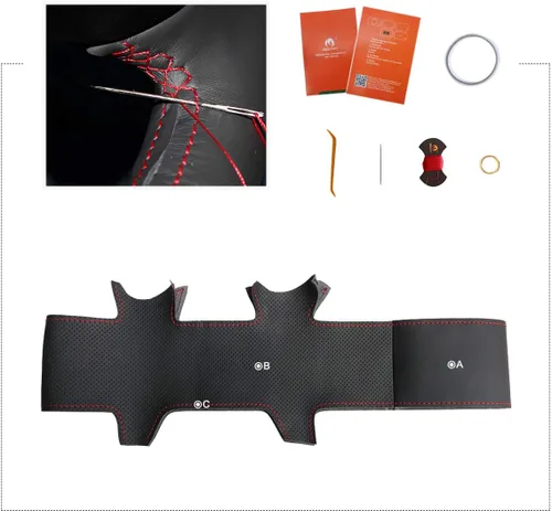 Vista 4 de MEWANT Funda para volante para Toyota Tacoma Tundra 4Runner Sienna Highlander Sequoia Land Cruiser Prado 120 Land Cruiser Hilux LS400 GX GX470