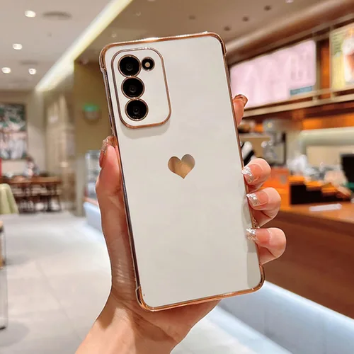 Vista 273 de phylla Funda de teléfono compatible con Samsung Galaxy A12 de 6.5 pulgadas, lindo corazón chapado en oro, elegante funda de lujo para mujer