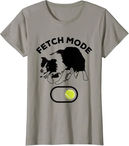 Vista 32 de Border Collie Stuff - Camiseta de pelota de tenis para hombre, Border Collie Fetch, Blanco Gris Oscuro