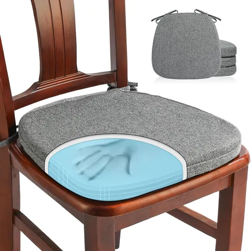 Vista 14 de SINOSSO 1 paquete de cojines de espuma viscoelástica para silla de comedor, tela tejida amigable de 16 pulgadas en forma de U, cómoda almohadilla