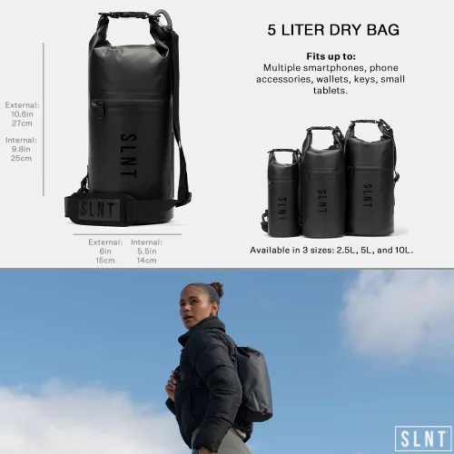 Vista 4 de SLNT Bolsa Seca Faraday Impermeable - Mochila de Nailon Impermeable 420D con Bloqueo de Señal - Protege los Dispositivos Electrónicos del Agua