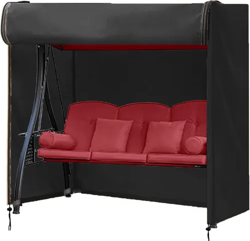 Vista 10 de FLYMEI Funda de columpio para exteriores, cubierta de hamaca de 2 plazas triples para porche, toldo y otros muebles de patio, impermeable