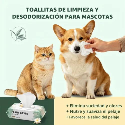 Vista 3 de IMMHABI 400 toallitas para mascotas para perros y gatos, limpieza de patas