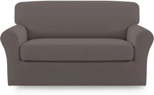 Vista 50 de Easy-Going - Funda elástica de microfibra de 2 piezas para sofá, funda suave de elastano, lavable, parte inferior elástica, protector para muebles