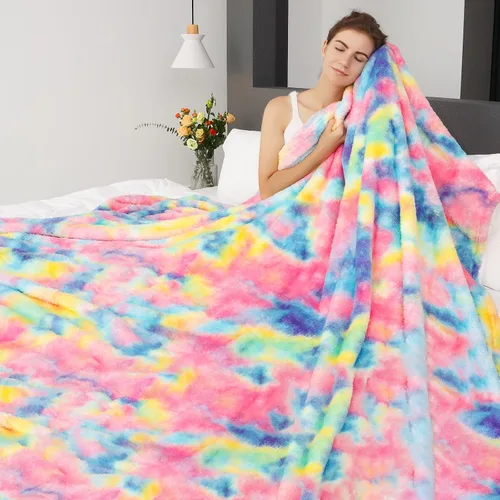 Vista 29 de MUGD Manta rosa para cama, manta de forro polar rosa claro, mantas suaves para mujeres y niñas, bonita decoración del hogar B-bean Rosa