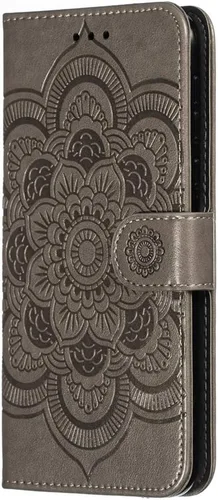 Vista 2 de LEECOCO - Funda para Moto G7 Power con diseño de mandala en relieve de piel sintética de lujo, cartera con tapa para cuaderno, soporte magnético ld