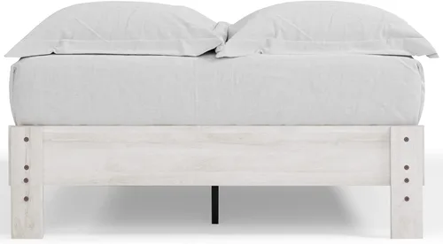 Vista 13 de Signature Design by Ashley - Base de cama con plataforma de granja casual Shawburn, tamaño matrimonial, cal desgastada