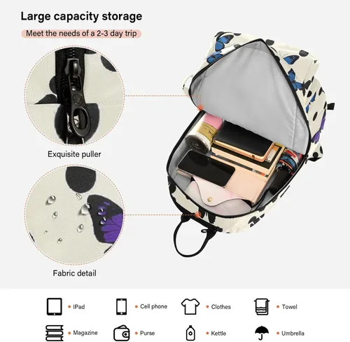 Vista 6 de Sporting Goods Tennis Bag Waterproof Polka Dot Animal Blue Butterfly Tennis Racket Cover Holds 2 Rackets for Tennis, Badminton, Racketball raquetas