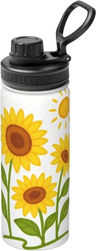 Vista 15 de Tiger and Sunflower Insulated Stainless Steel Kettle Print Funny Water Bottle Insulated Ideal for Sports and Travel