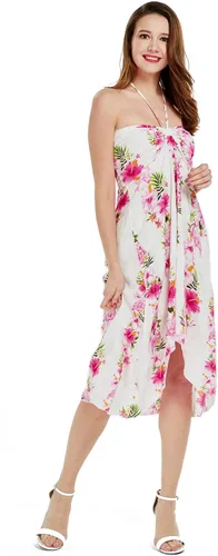 Vista 6 de Vestido hawaiano de Luau halter con estampado floral para mujer en flor