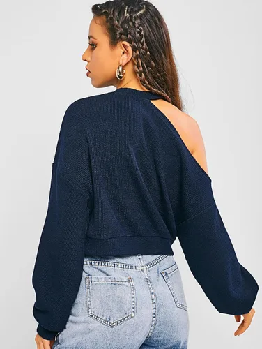 Vista 4 de ZAFUL Suéteres casuales de punto cruzado para mujer