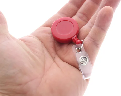 Vista 4 de Paquete de 25 carretes retráctiles de alta calidad para identificación y tarjeta de identificación con clip de metal seguro para cinturón y tirador