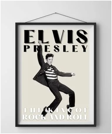 Vista 2 de Elvis Presley - Impresión artística de rey del rock and roll, fotografía vintage en blanco y negro, arte de pared, impresión clásica de movimientos