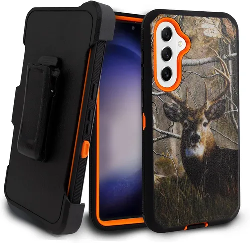Vista 10 de Funda para Samsung Galaxy S23 FE, resistente y duradera, con protección de puerto, incluye soporte de clip para cinturón con protector de pantalla