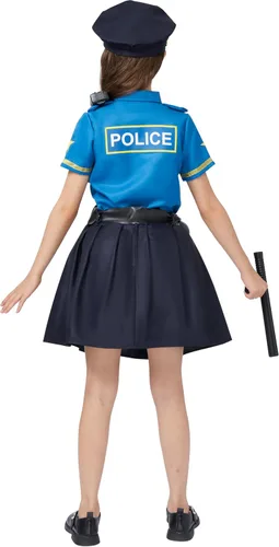 Vista 9 de Spooktacular Creations Halloween Police Officer Costume for Girls, Blue Girl Police costume for Kids Dress Up Parties