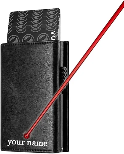Vista 7 de SXNBH - Tarjetero de cuero genuino con bloqueo RFID, billetera plegable para hombre con compartimento para monedas y compartimento para billetes
