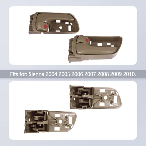 Vista 3 de Un juego de manijas interiores para puertas interiores compatibles con Sienna 2004-2010 que sustituye a 69206-AE010 FL, 69205-AE010 FR (beige)