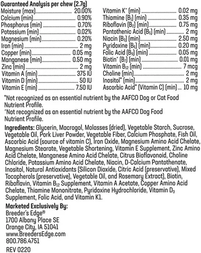 Vista 7 de El borde del criador en el medio para ella, suplemento multivitamínico diario para la cría de perros y gatos, llena los vacíos nutricionales y apoya