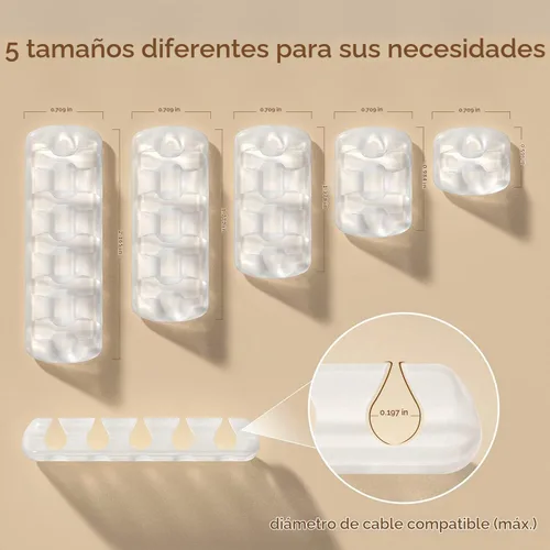 Vista 7 de Syncwire Clips transparentes para cables, organizador de cables autoadhesivo, para el hogar, oficina, cubículo, coche, mesita de noche, accesorios