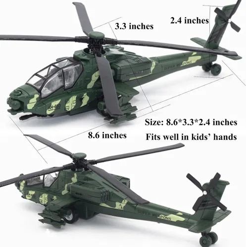 Vista 7 de OTONOPI Helicóptero Militar de Retroceso Juguetes de Avión del Ejército con Luces y Sonidos Modelo de Avión de la Fuerza Aérea Diecast Regalos
