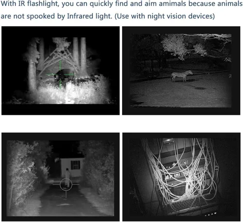 Vista 3 de Linterna iluminadora LED IR Zoomable 940nm linterna infrarroja noche