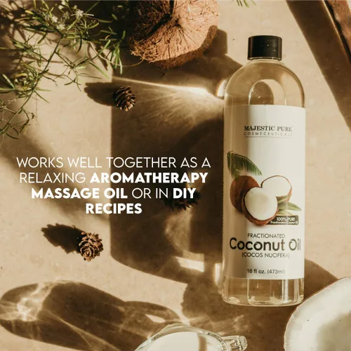 Vista 9 de Majestic Pure Aceite de masaje de lavanda 8 onzas líquidas y aceite de coco fraccionado paquete de 16 onzas líquidas