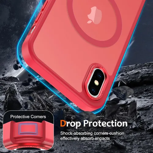 Vista 416 de Anuck - Funda magnética para iPhone 11 compatible con MagSafe, carcasa trasera mate translúcida dura, borde de TPU, delgada, resistente a impactos