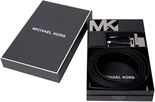 Vista 3 de Michael Kors Mens Box Jet Set 4 In 1 Signature Leather Gift Set Belt Black