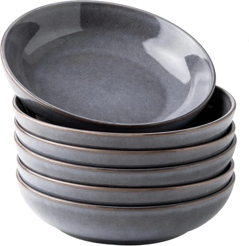 Vista 10 de AmorArc Juego de 4 cuencos grandes de cerámica para pasta de 8.5 pulgadas, cuencos de cerámica de 36 onzas para cocina, cuencos anchos para pasta