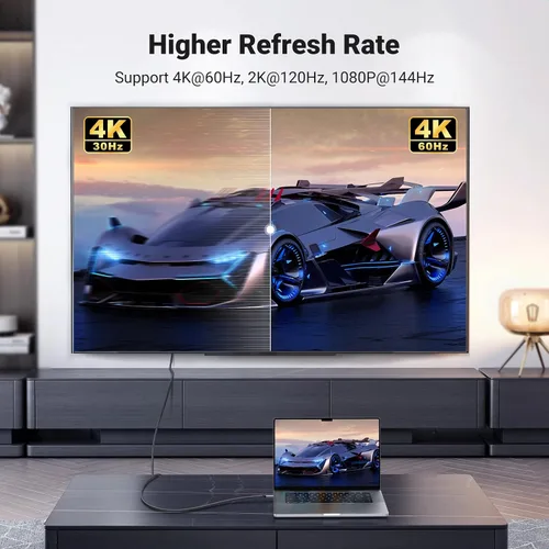 Vista 6 de UGREEN Cable USB C a HDMI (4K @60Hz) de 3.3 pies, adaptador tipo C a HDMI, Thunderbolt 4/3 a HDMI para oficina en casa, compatible con iPhone 17 Pro