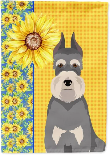 Vista 354 de Caroline's Treasures WDK5313GF Bandera de jardín con diseño de girasoles de verano, color negro y tostado, Airedale Terrier para buzón, bandera