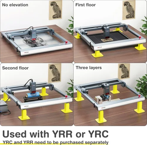 Vista 6 de ORTUR - Paquete de 4 grabadores láser universales para mejorar la altura, altura ajustable para máquina de corte de grabado láser Ortur Master 3