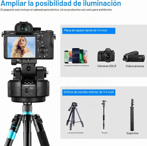 Vista 7 de Soonpho M6 Cabezal de Trípode Panorámico Giratorio Motorizado con Seguimiento Automático de Rostro, Cabezal de Inclinación Panorámica