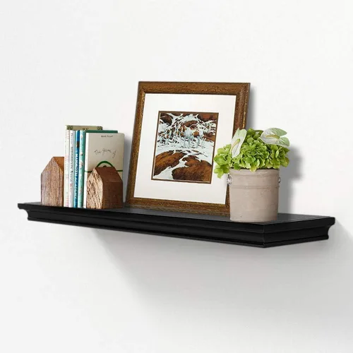 Vista 10 de AHDECOR - Estantes de pared flotantes tradicional de longitud múltiple., Marrón espresso, 12 pulgadas